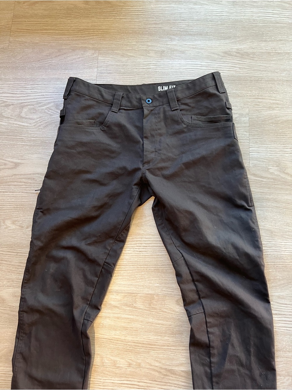 1620 Men’s 36 Single Knee Utility Pants Brown Slim Fit Workwear Cordura USA Made